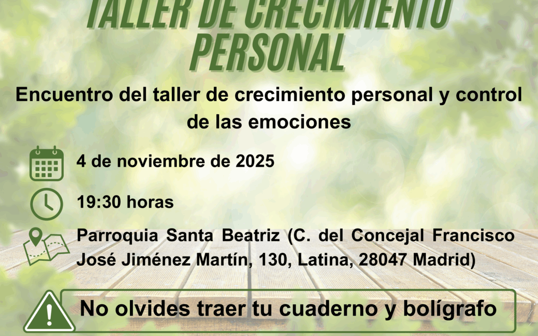 II TALLER DE CRECIMIENTO PERSONAL  4-11-2025