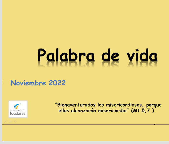 PALABRA DE VIDA – NOVIEMBRE 2022